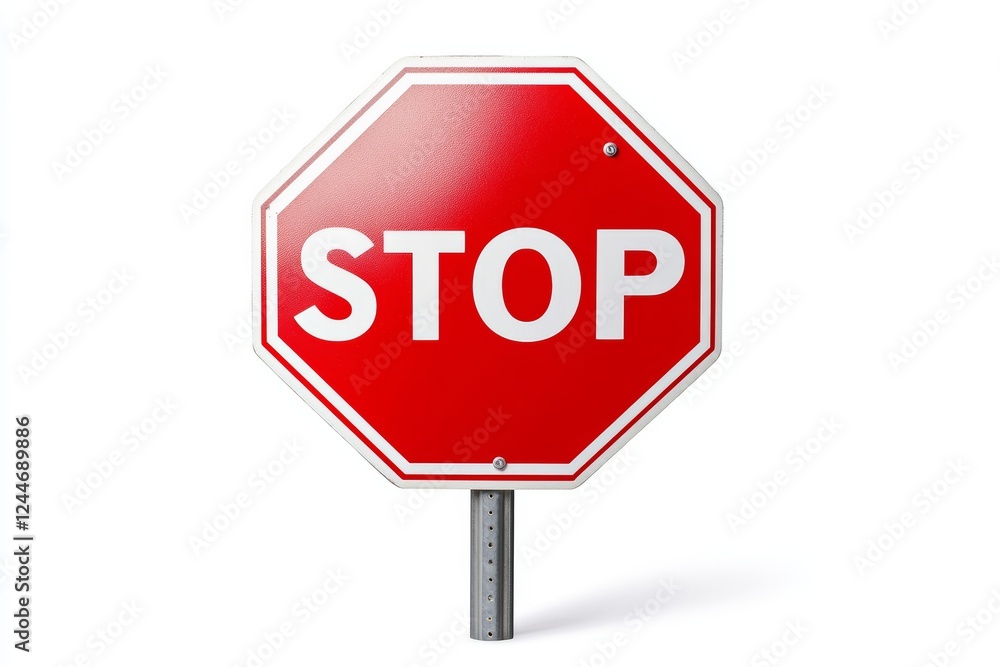 Stop sign is shown in a white background Stop sign is shown in a white background