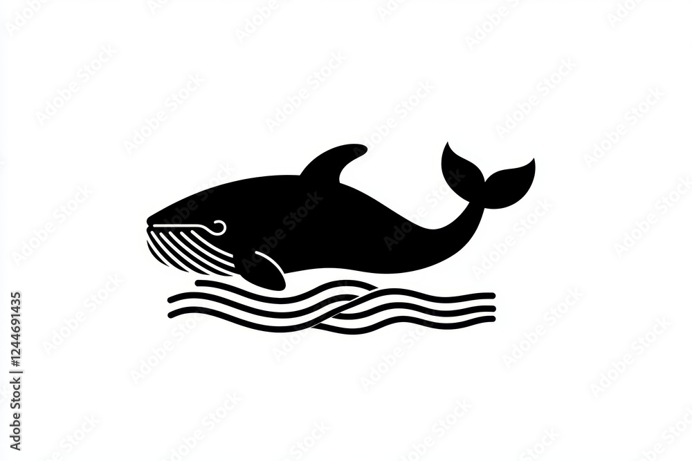 Black and white whale swimming in the ocean Black and white whale swimming in the ocean