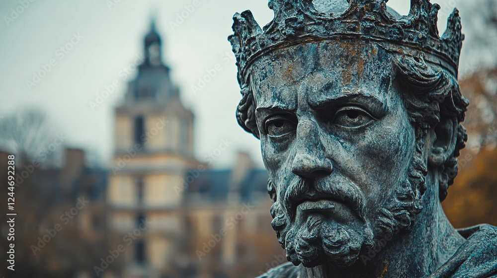 Bronze statue of king. Bronze statue of king.