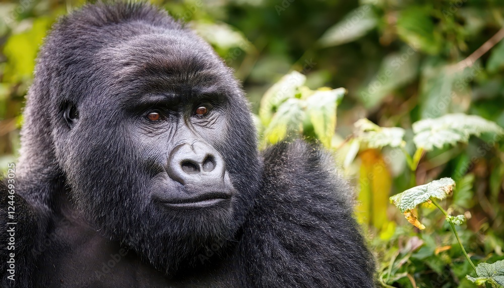 Majestic Mountain Gorilla in the Misty African Forest, Captured in a Moment of Clarity A Stirring Portrait of an Endangered Species Majestic Mountain Gorilla in the Misty African Forest, Captured in a Moment of Clarity A Stirring Portrait of an Endangered Species