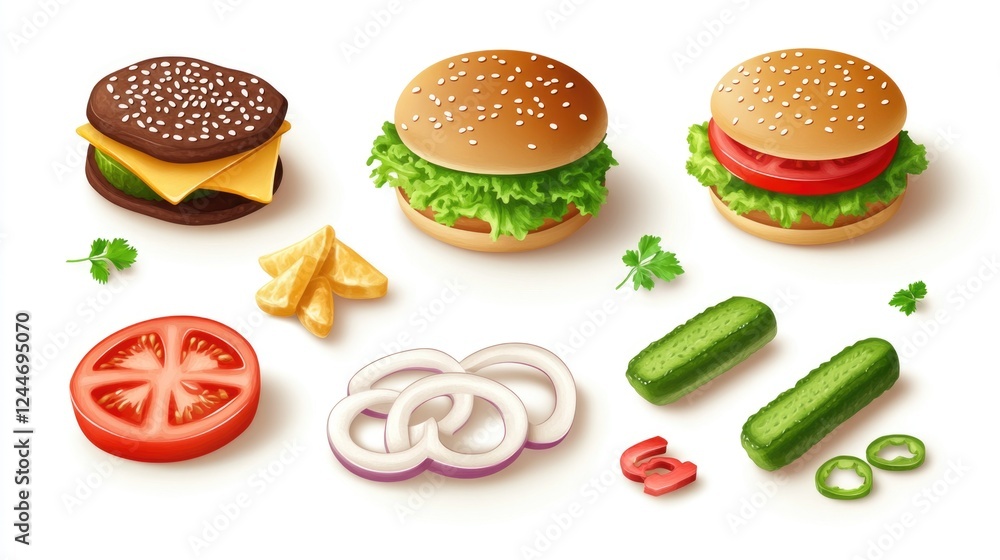 Burger and Condiments Burger and Condiments