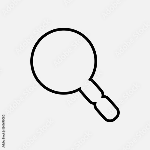 lineart illustration of a magnifying glass.