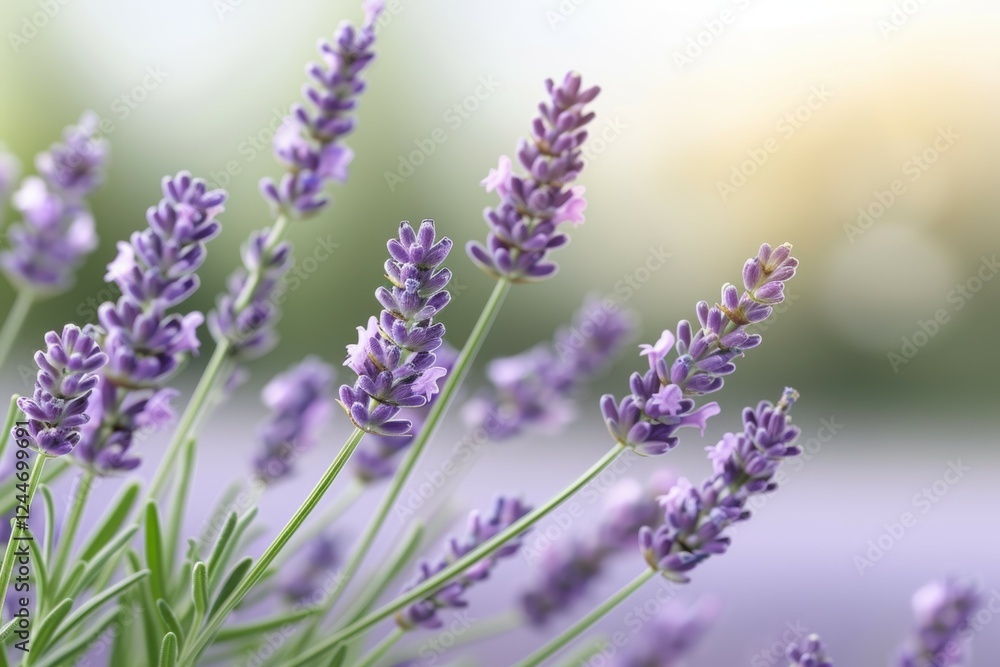 Vibrant lavender blooms in sunlit garden Vibrant lavender blooms in sunlit garden
