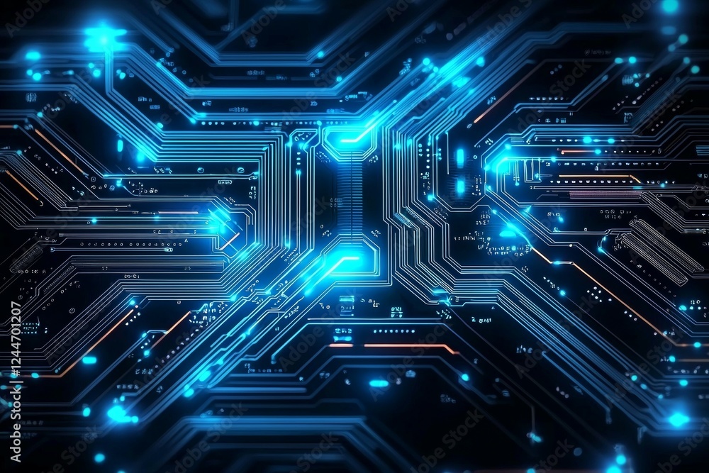 Computer chip with a blue background Computer chip with a blue background