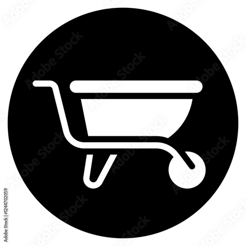 wheelbarrow glyph icon