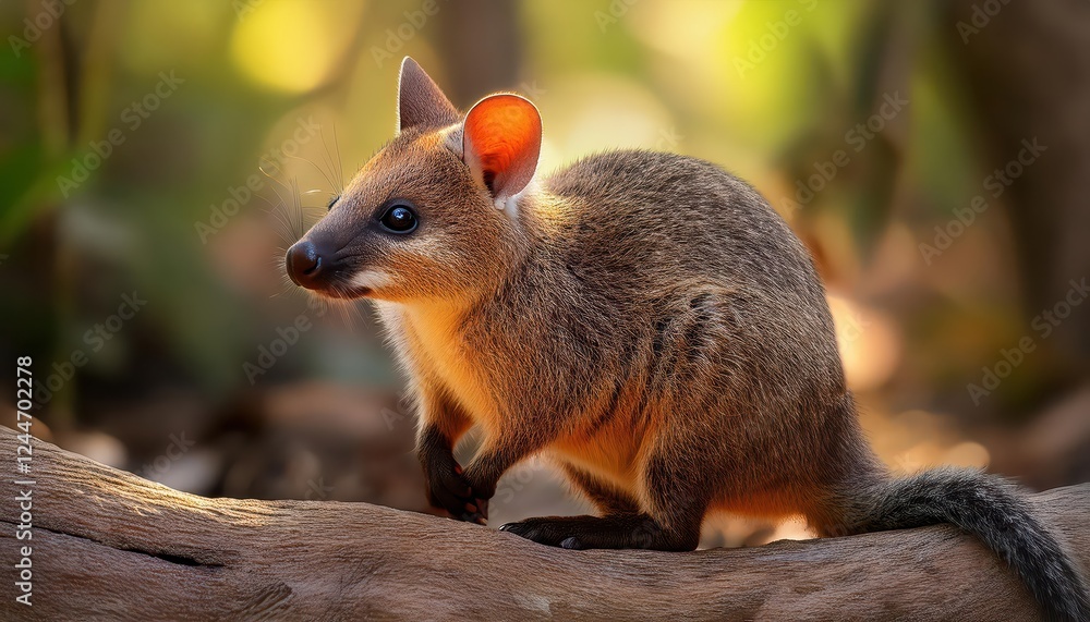 Vibrant Portrait of a Numbat in its Natural Habitat, Basking beneath the Australian Desert Sun, Amidst Striking Textures and Hues. Vibrant Portrait of a Numbat in its Natural Habitat, Basking beneath the Australian Desert Sun, Amidst Striking Textures and Hues.
