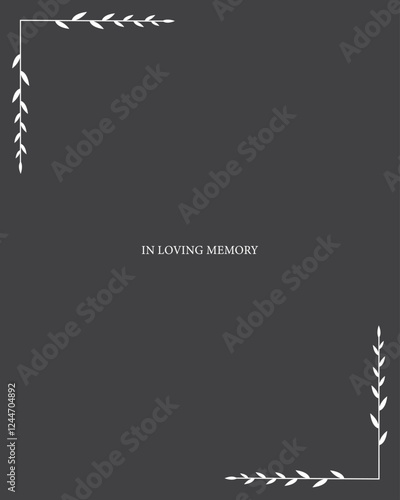 Funeral vector card. Empty card with text in the centre 
