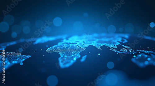 Wallpaper Mural world map on blue Torontodigital.ca