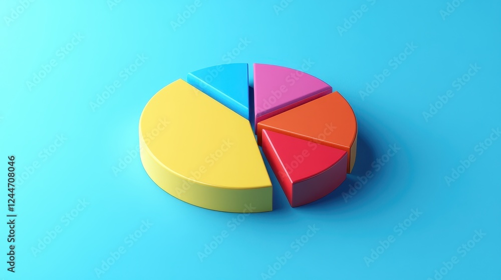 Obraz premium Financial market trends flat design top view stock exchange dashboard 3D render triadic color scheme