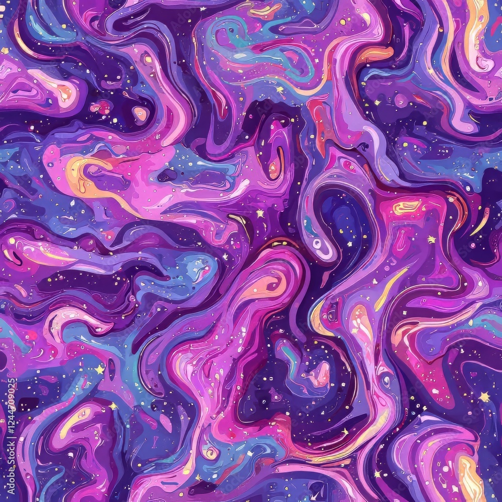 Obraz premium Cosmic Galaxy Swirl Abstract Purple and Pink Marble Texture