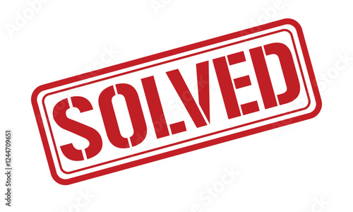 solved red stamp text vector