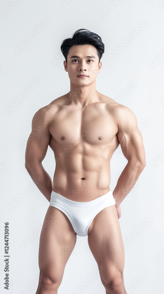 Fototapeta premium Hot Male Model in Sexy White Underwear