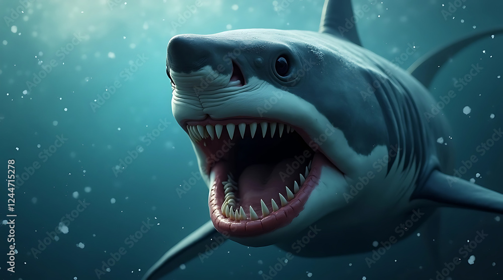 Naklejka premium great white shark