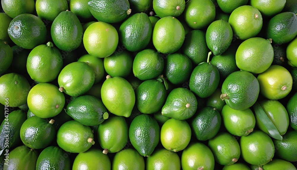 Overhead Shot of a Bountiful Collection of Fresh Green Limes Overhead Shot of a Bountiful Collection of Fresh Green Limes