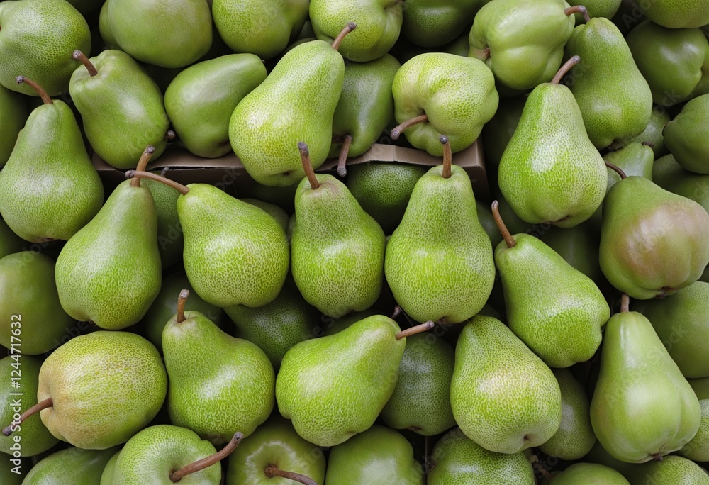 Freshly Harvested Green Williams Pears Ready for Sale at the Market