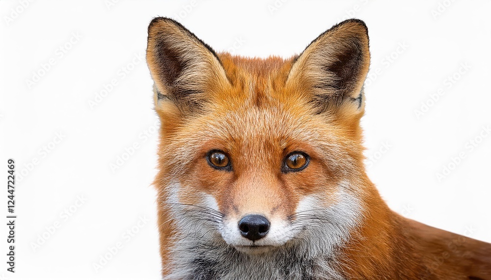 Fototapeta premium Enchanting Portrait of a Playful, Friendly Fox Against a Translucent Backdrop, Radiating Whimsical Charm and Inviting a Sense of Wonder.