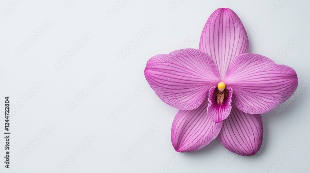 Fototapeta premium Purple Orchid Blossom on White Background