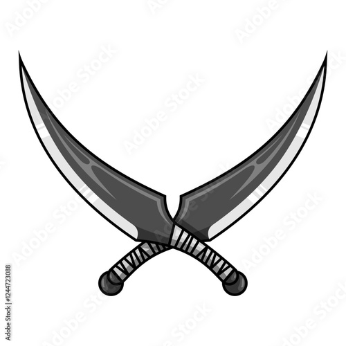 Crossed swords isolated on white background design element for logo label badge sign vector illustration	