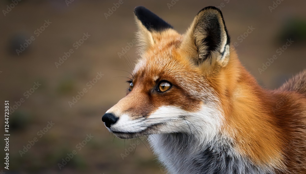 Vibrant Portrait of a Red Fox Basking in the Golden Light of Dusk, Showcasing Striking Coat and Wild Eyes Amidst Autumn Forest Landscape Vibrant Portrait of a Red Fox Basking in the Golden Light of Dusk, Showcasing Striking Coat and Wild Eyes Amidst Autumn Forest Landscape