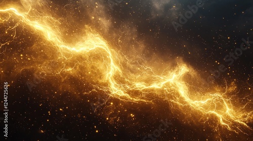 Animated yellow lightning sparks in a cartoon , created using Generative AI, perfect for dynamic and energetic themes.