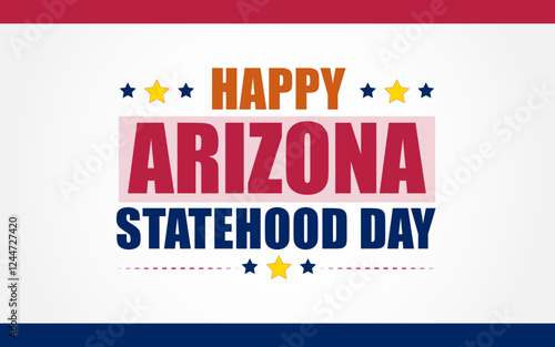 Happy Arizona Statehood Day February 14 Stock Vector, Happy Statehood Day Arizona