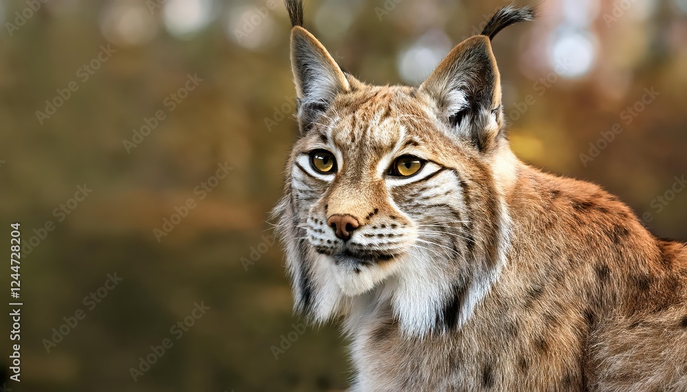 Striking Closeup Portrait of a Majestic Eurasian Lynx in Snowy Forest, Showcasing Vivid Blue Eyes and Fur Textures Under Cloak of Winters Mantle Striking Closeup Portrait of a Majestic Eurasian Lynx in Snowy Forest, Showcasing Vivid Blue Eyes and Fur Textures Under Cloak of Winters Mantle