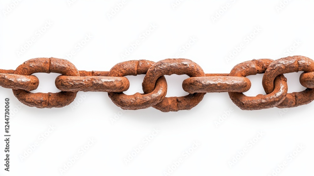 Rusty Chain Links On White Background Rusty Chain Links On White Background