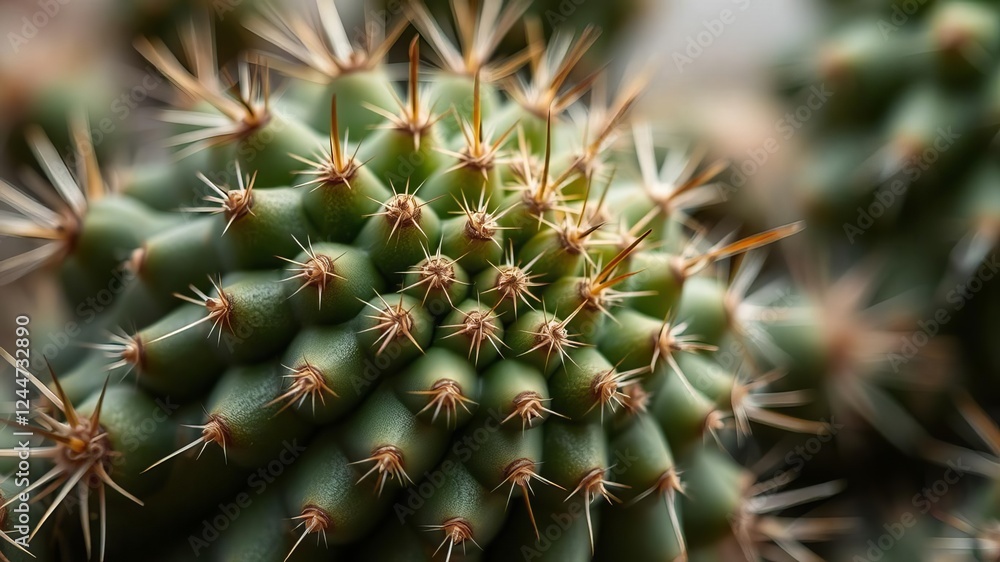 Sharp thorns of a succulent cactus plant in extreme close-up, texture, prickly Sharp thorns of a succulent cactus plant in extreme close-up, texture, prickly
