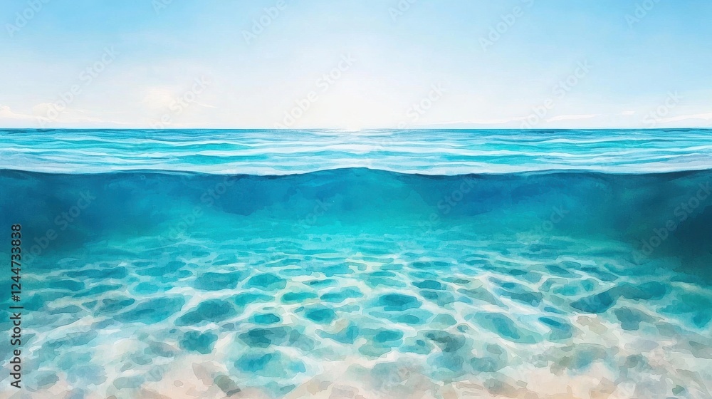 Obraz premium Calm Blue Ocean with Gentle Waves and Clear Water