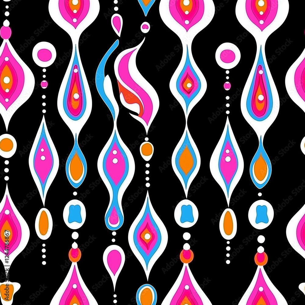Fototapeta premium Retro seamless pattern - colorful nostalgic background design