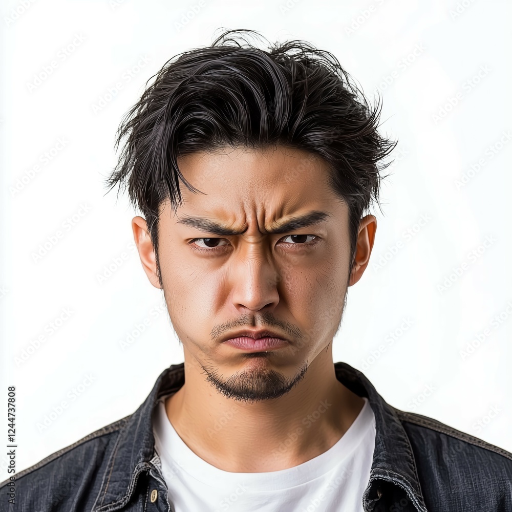 Fototapeta premium 怒った表情をした日本人男性