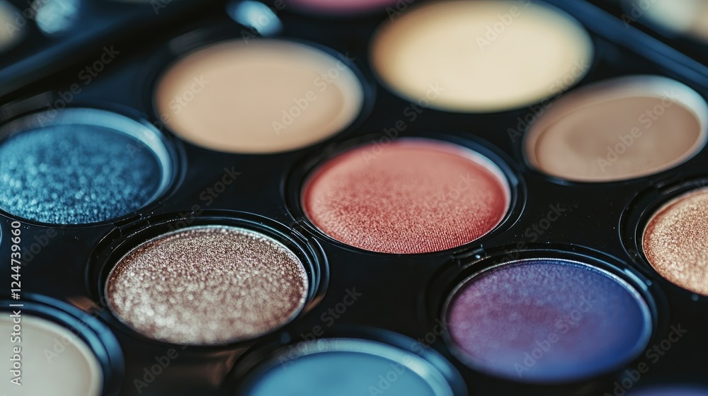 Close-up of a Colorful Eyeshadow Palette Close-up of a Colorful Eyeshadow Palette