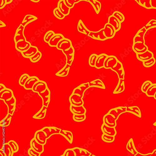fried shrimp pattern. tempura fried shrimp seamless pattern. crispy shrimp tempura pattern background. Shrimp Pattern Background.