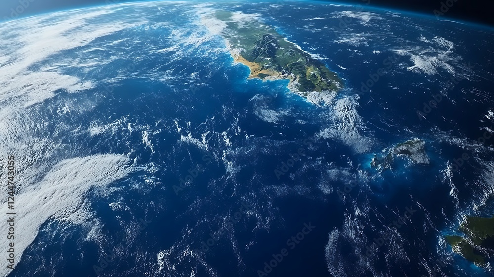 Fototapeta premium Stunning Aerial View of Earth's Coastal Regions, Unveiling the Beauty of Our Planet's Oceans and Continents