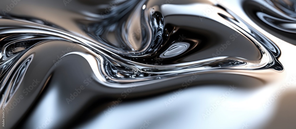 Liquid Chrome Abstract: Swirling Metallic Texture Liquid Chrome Abstract: Swirling Metallic Texture