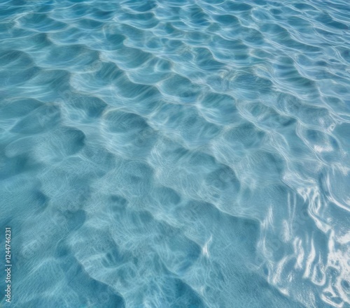 Pattern of blue floor mat reflected on wave pool water surface, abstract, background, pattern, reflected photo