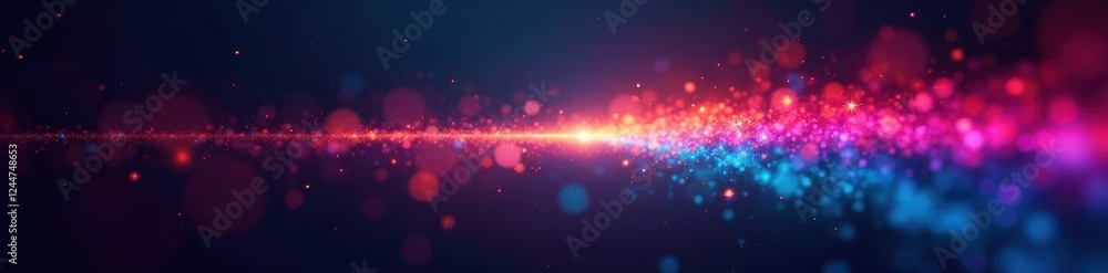 Fototapeta premium Multicolored prism light streaks, intense, dark background, spectrum, illustration, colorful