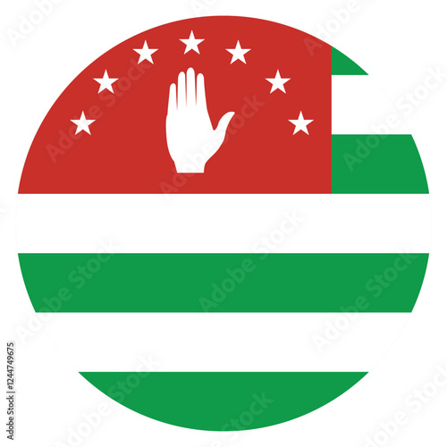 Abkhazia flag. Abkhazia circle flag logo icon computer vector illustration design