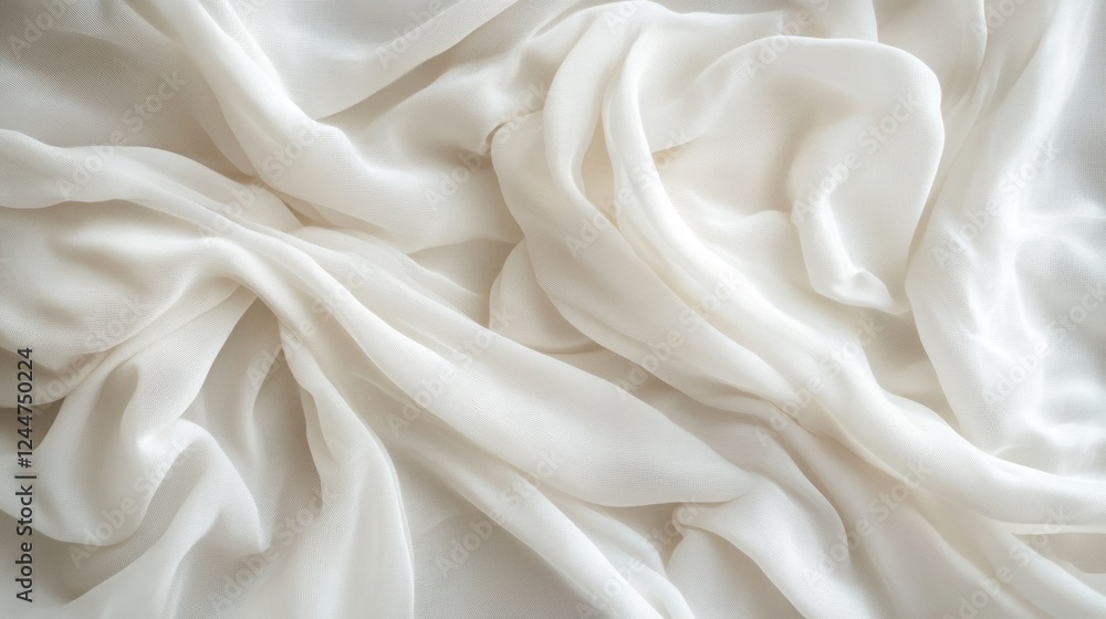 Elegant Draped White Fabric Soft Silk Texture Luxurious Cream Cloth Background Smooth Wave Pattern Elegant Draped White Fabric Soft Silk Texture Luxurious Cream Cloth Background Smooth Wave Pattern