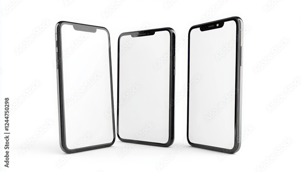 Three Smartphones Mockup Three Smartphones Mockup