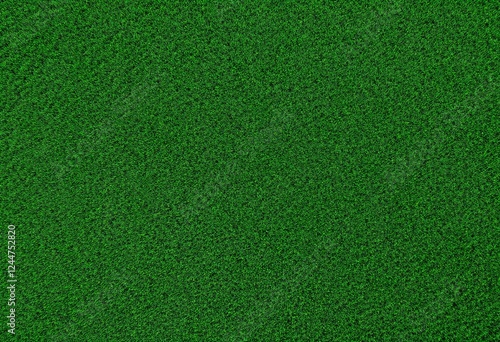 Natural green grass texture background. Close up view of artificial turf surface pattern. Sport field covering material. Soccer, football, golf course ground texture with copy space