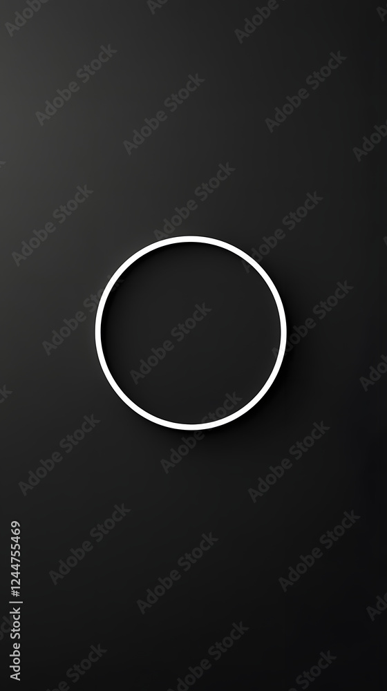 Simplistic White Circle Design on Deep Black Background for Phones Simplistic White Circle Design on Deep Black Background for Phones