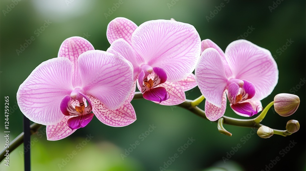 A close-up of delicate pink orchids showcasing their intricate petals and vibrant colors. A close-up of delicate pink orchids showcasing their intricate petals and vibrant colors.