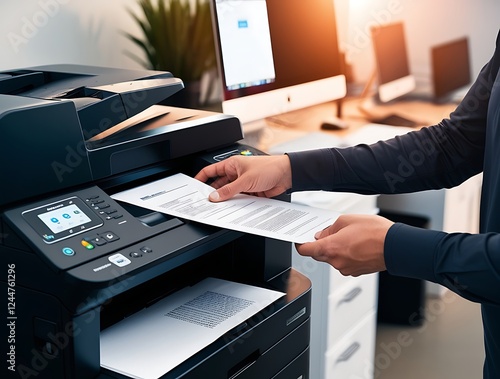 Wallpaper Mural A professional in a bright office setting operating a multifunction printer, highlighting seamless workflow, document scanning, and modern workplace efficiency

 Torontodigital.ca