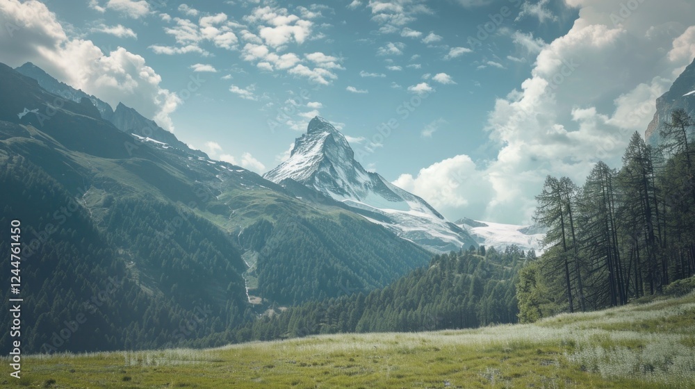 Obraz premium Majestic Matterhorn: A Swiss Alpine Panorama