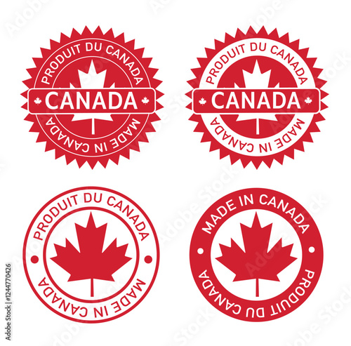 Made in canada emblem label sticker vector