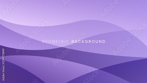 Abstract geometric purple background with dynamic shapes and wavey. Vector background