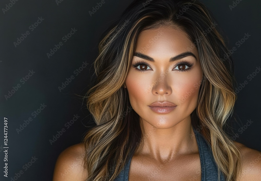 Fototapeta premium A woman with long brown hair