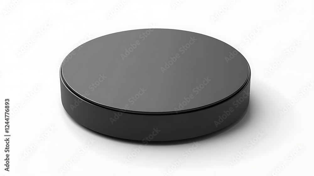 Black round display stand, white background Black round display stand, white background