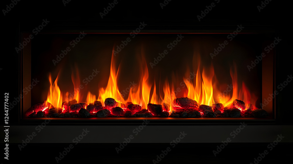Energetic Fire Displaying Vibrant Shades of Red and Orange